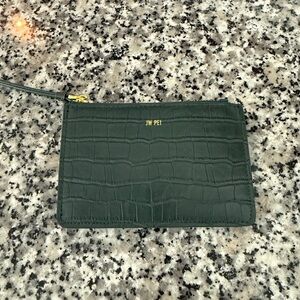 JW PEI Dark Green Crocodile-Embossed Wallet